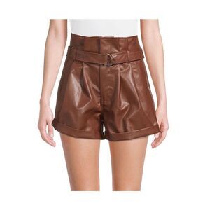 Madden NYC Faux Leather Paper Bag Short